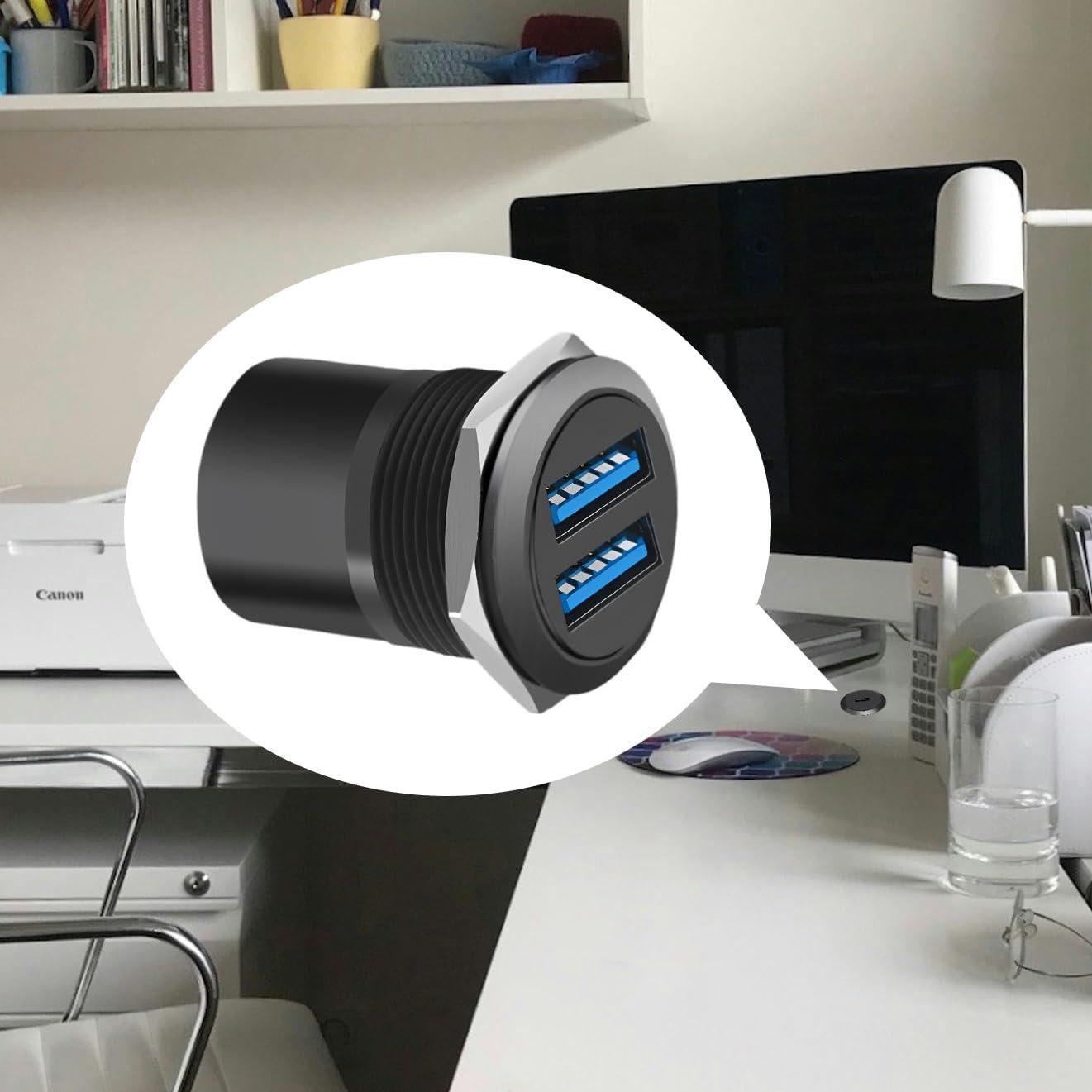 Adaptador de Montaje de Panel USB 3.0 EGOCHALLENGER Doble 5Gbps