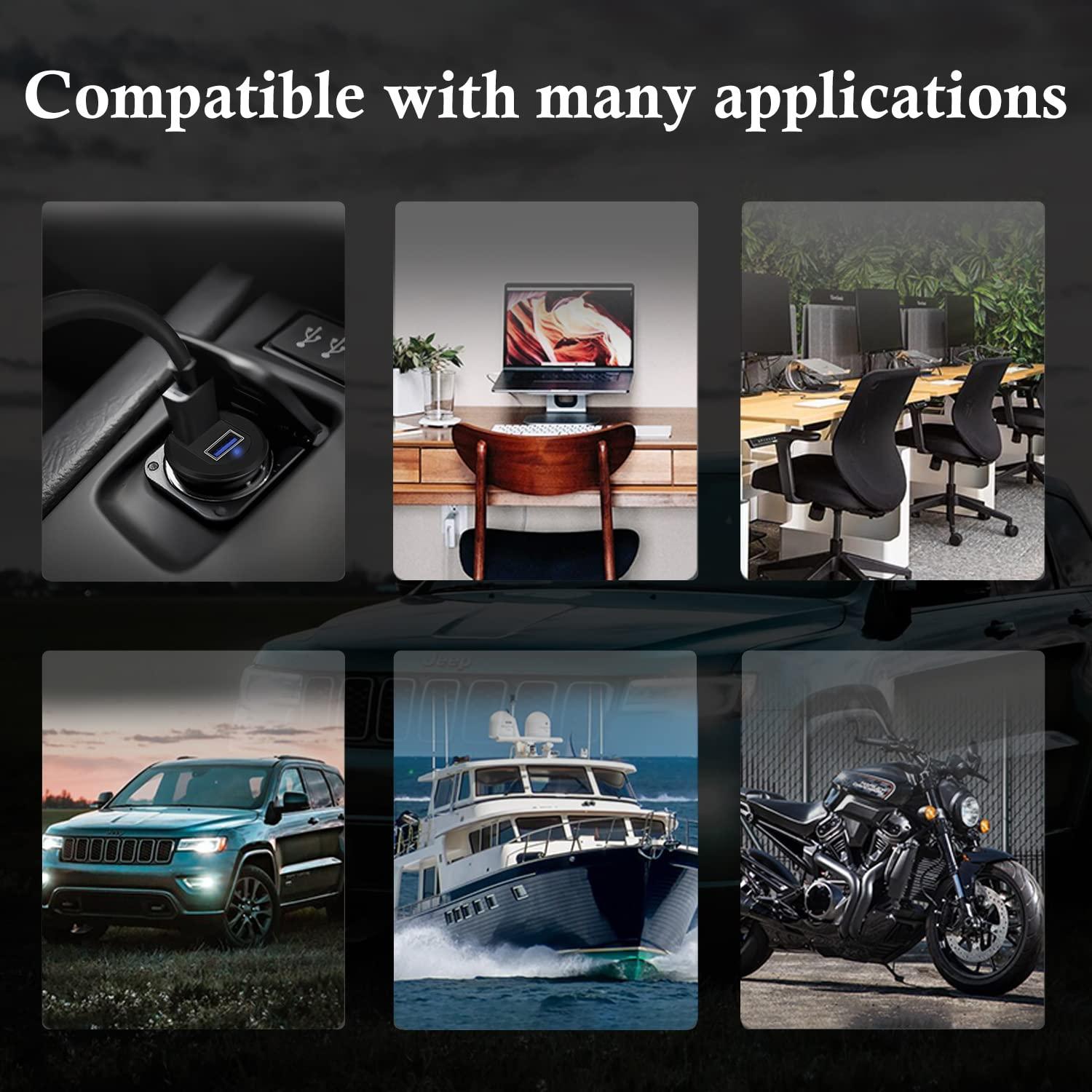 Cable de Montaje en Panel USB 3.0 BATIGE Doble Puerto 30.48cm