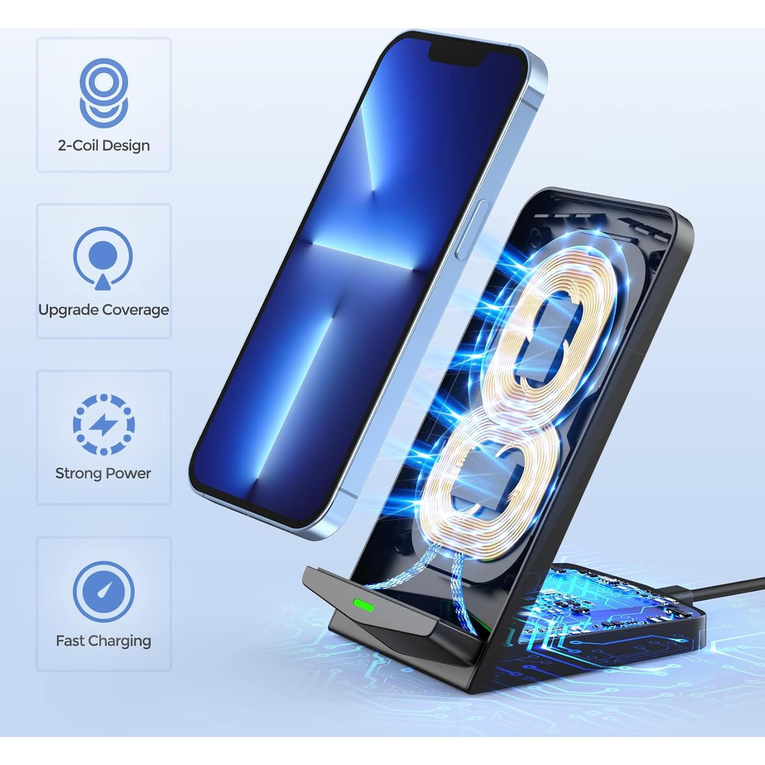 Cargador Inalámbrico Rápido 15W GIZNCHA - 2 Paquetes