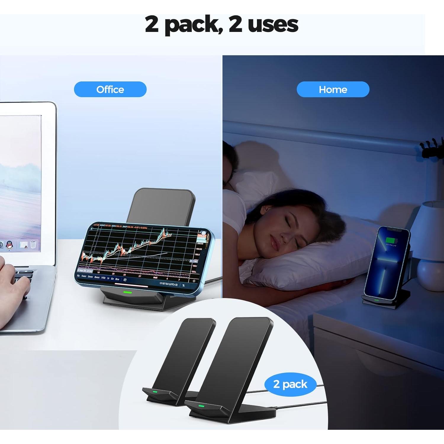 Cargador Inalámbrico Rápido 15W GIZNCHA - 2 Paquetes