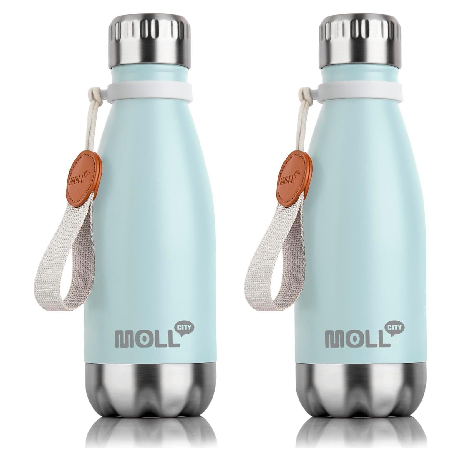 Botella de Agua Aislada Mollcity 9 oz Acero Inoxidable Azul Bebé