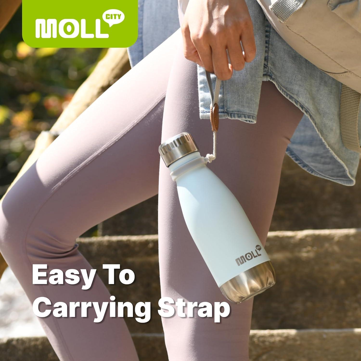 Botella de Agua Aislada Mollcity 9 oz Acero Inoxidable Azul Bebé