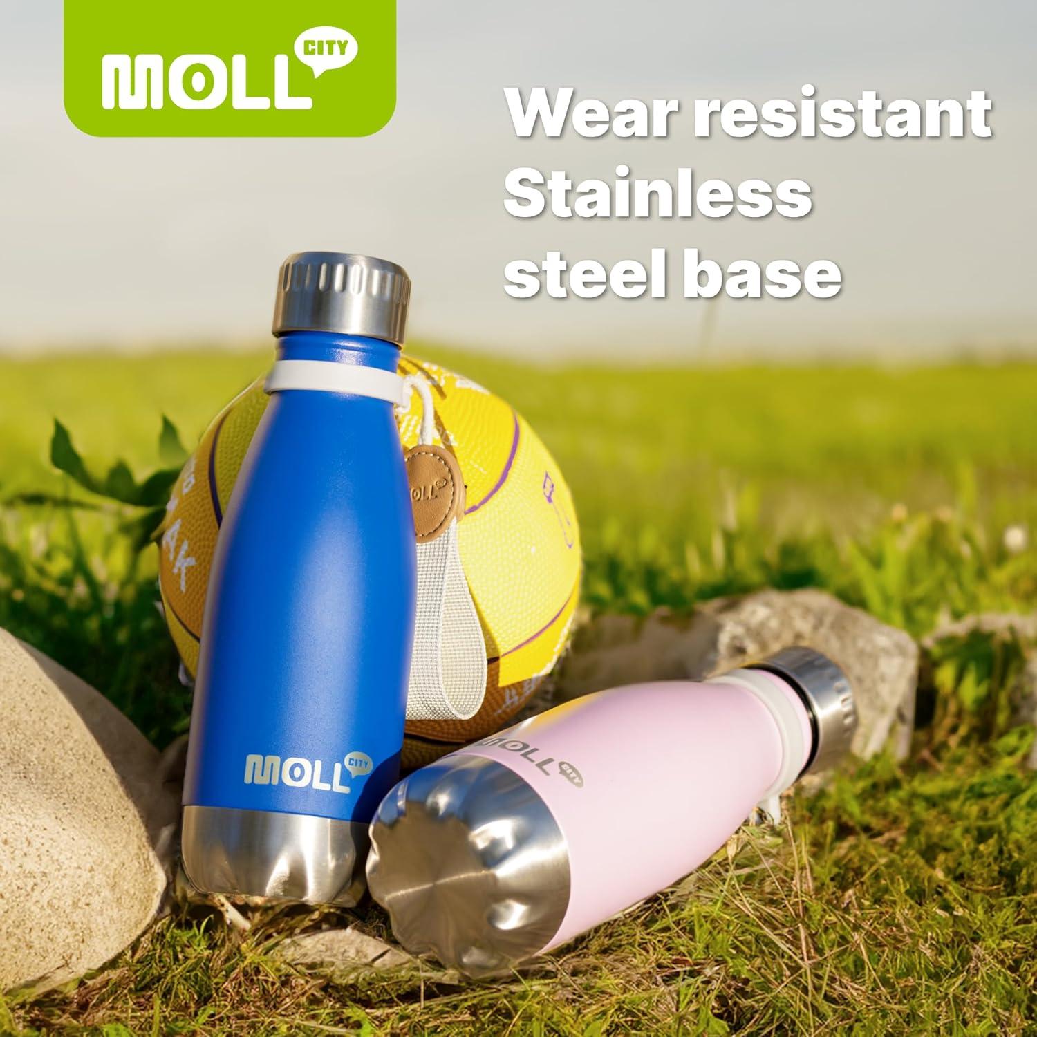 Botella de Agua Aislada Mollcity 9 oz Acero Inoxidable Azul Bebé