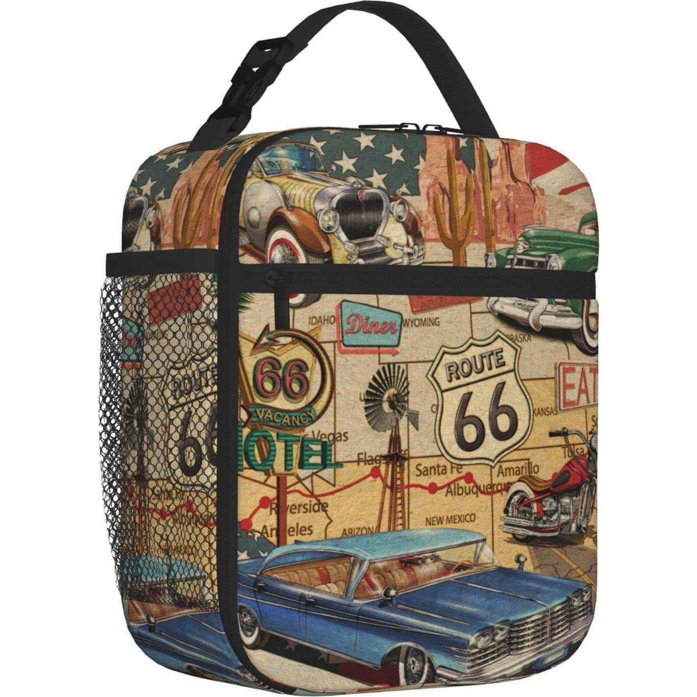 Bolsa de Almuerzo Aislada Tadxcjz Americana Vintage Ruta 66