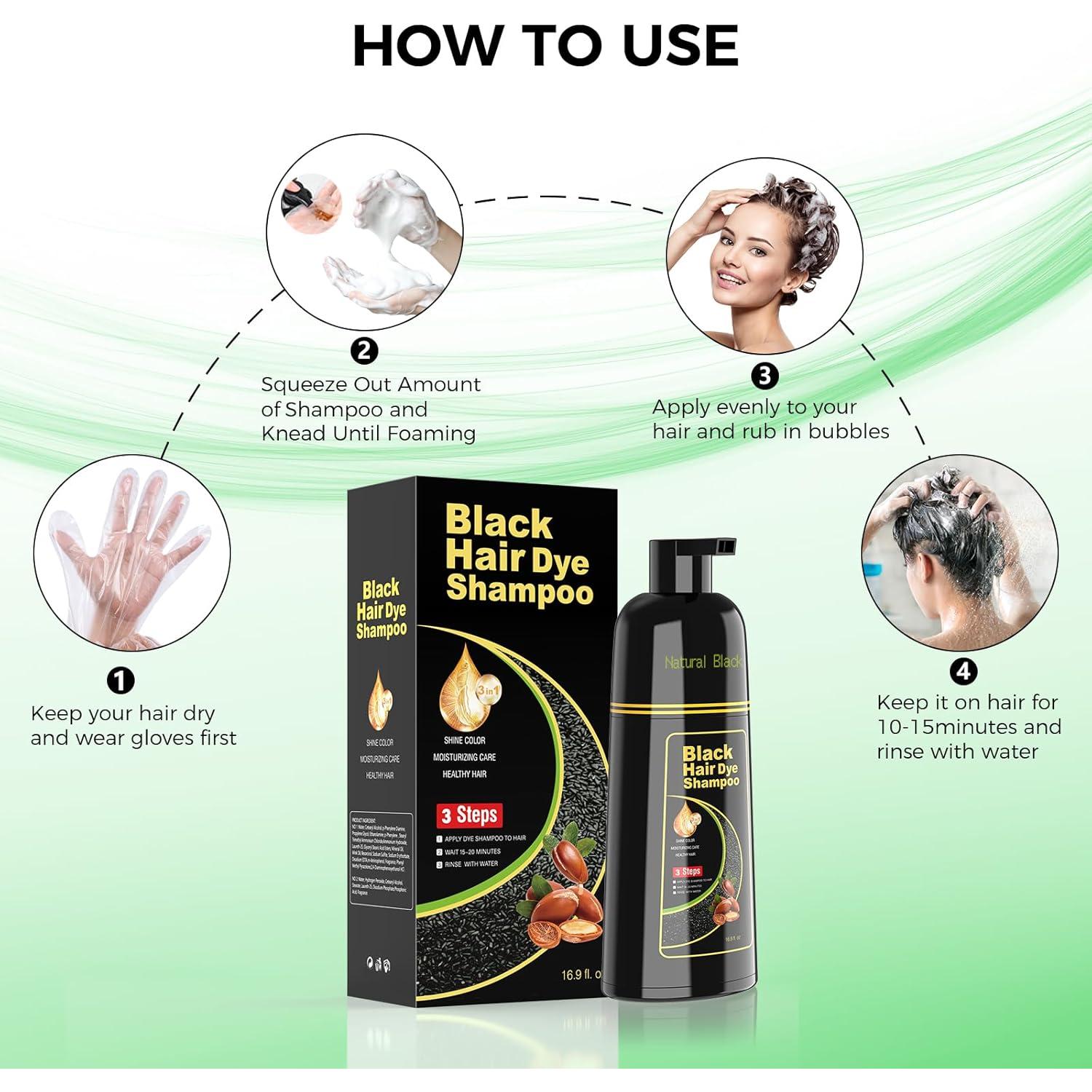 Champú para Teñir Cabello Negro BELEZALIB 478ml 3 en 1