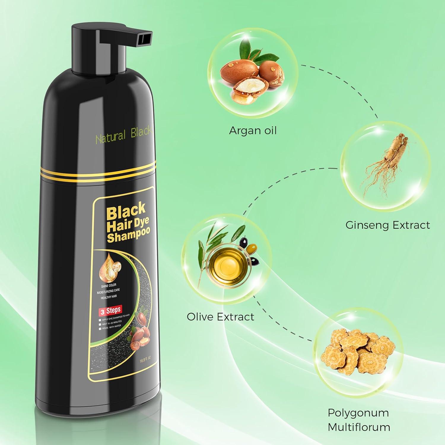 Champú para Teñir Cabello Negro BELEZALIB 478ml 3 en 1