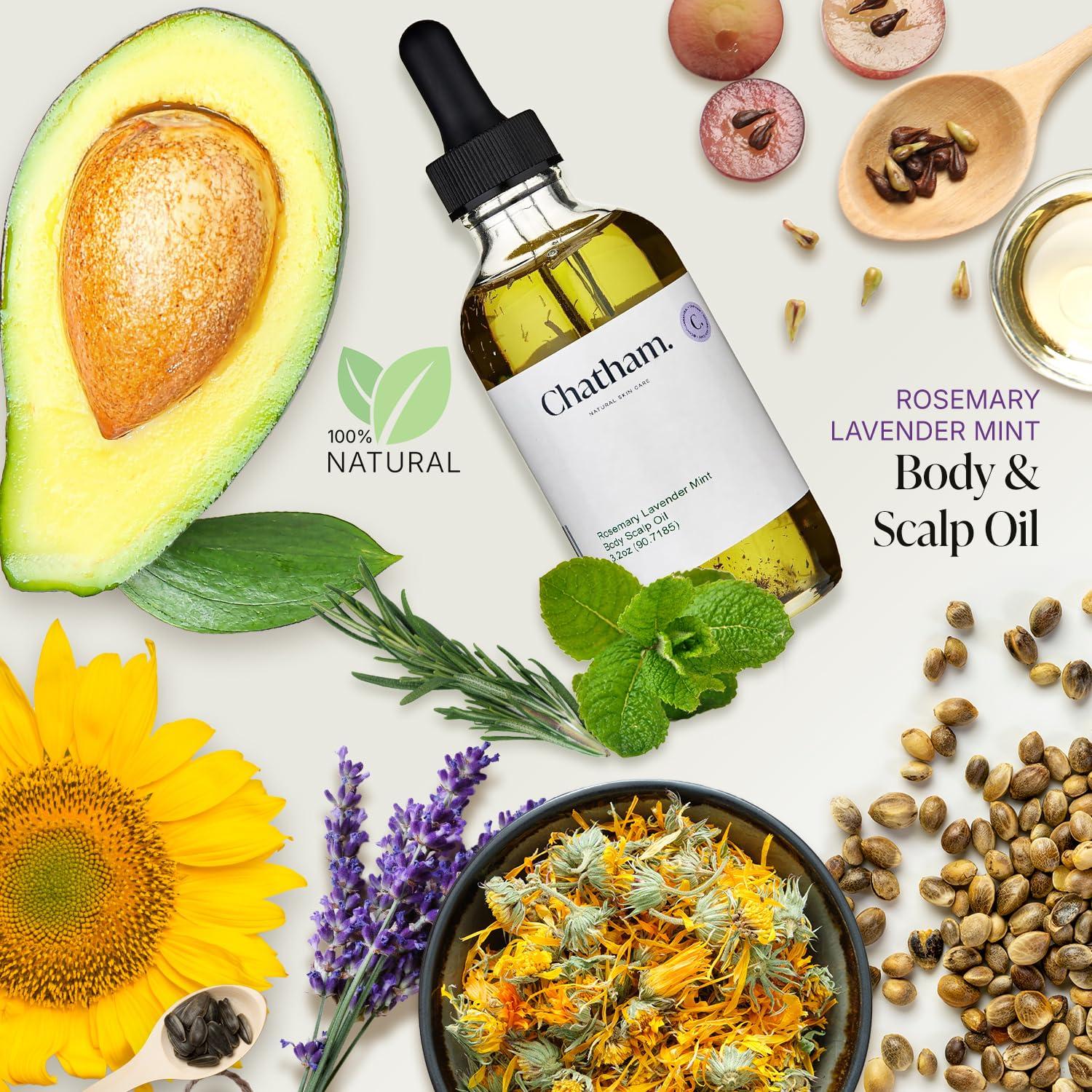 Aceite Corporal y Cuero Cabelludo Chatham 90.7ml Romero Lavanda Menta