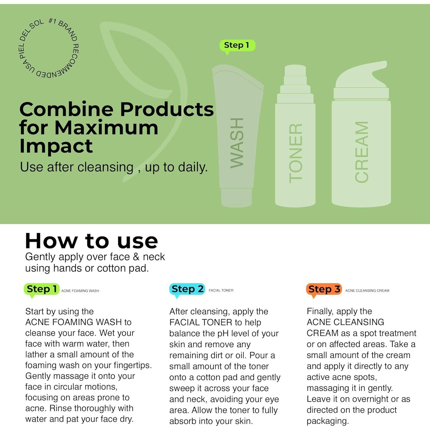 Limpiador Espumoso para Acné 250ml - Sin Fragancia, Hidratante