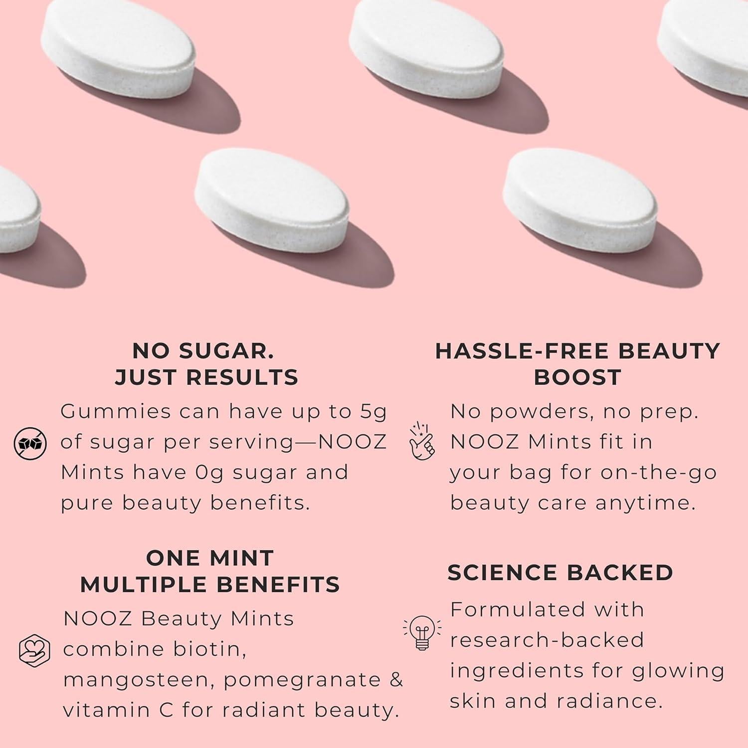 Caramelos Sin Azúcar NOOZ Beauty Mints Pera Jugosa 25 Unidades