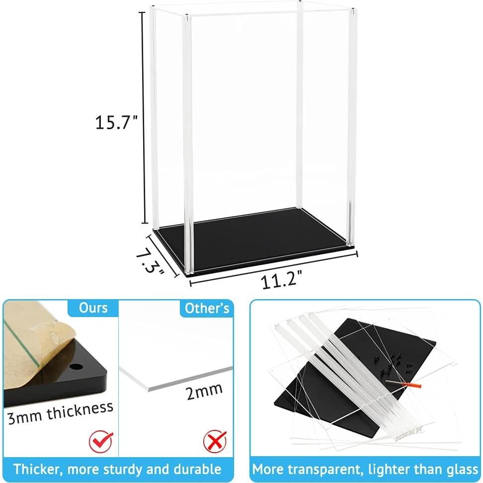 Caja de Exhibición Acrílica Tingacraft 11.2x7.3x15.7" para Muñeca 14"