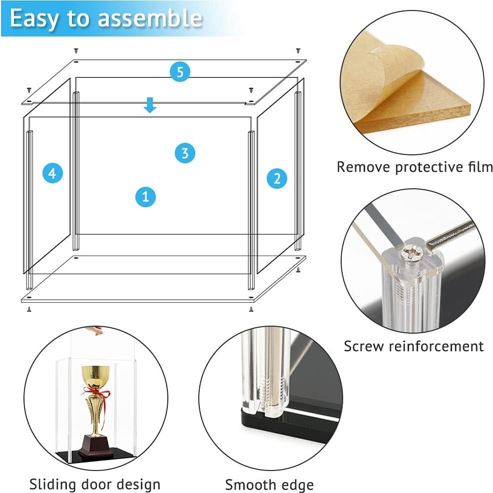 Caja de Exhibición Acrílica Tingacraft 11.2x7.3x15.7" para Muñeca 14"