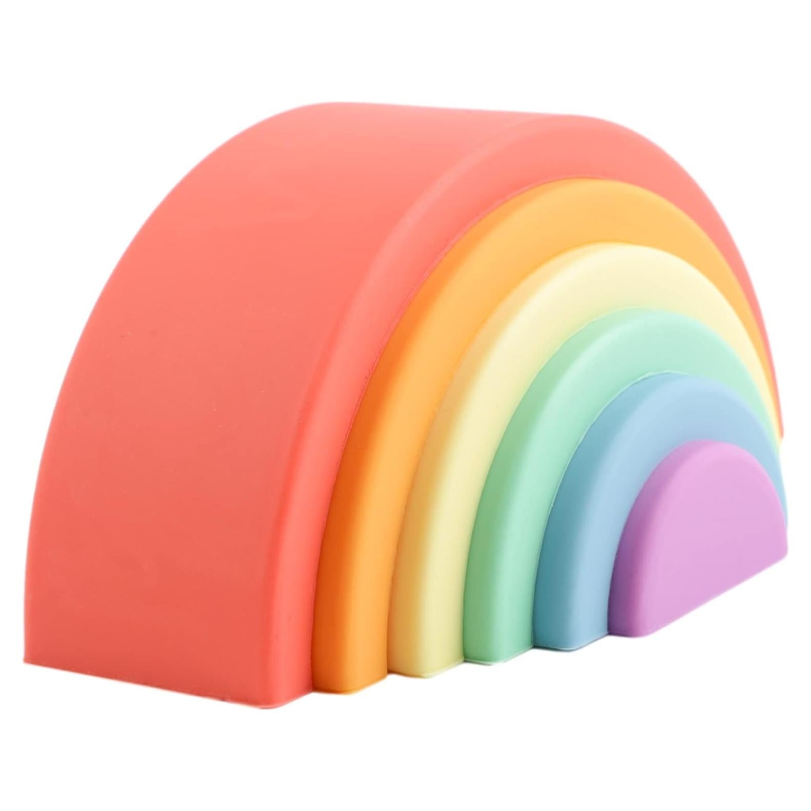 Juguete de Apilamiento Arcoíris Silicona Blue Ginkgo 6 Capas