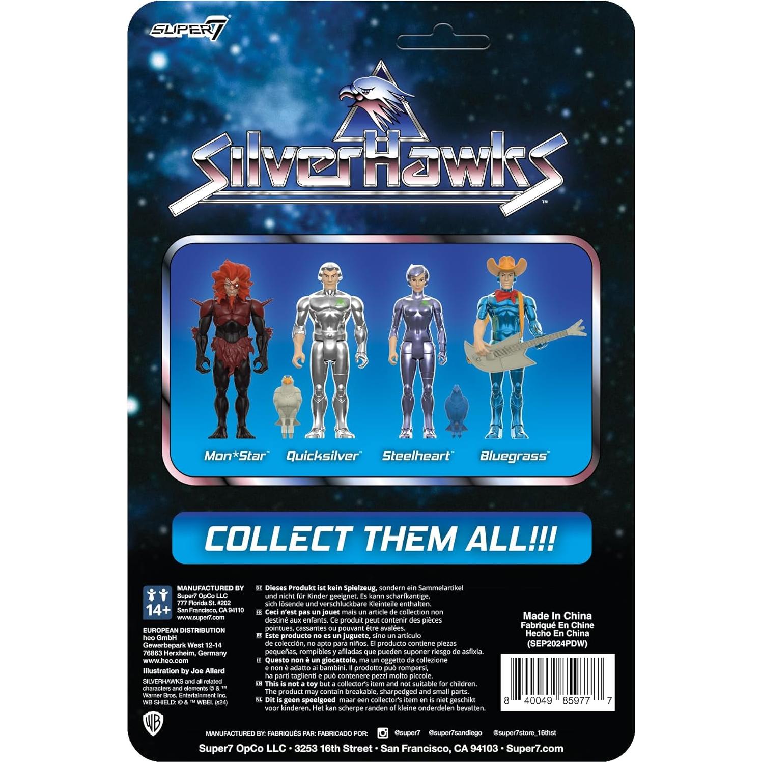 Figura de Acción Super7 SilverHawks Bluegrass 9.53 cm con Accesorios