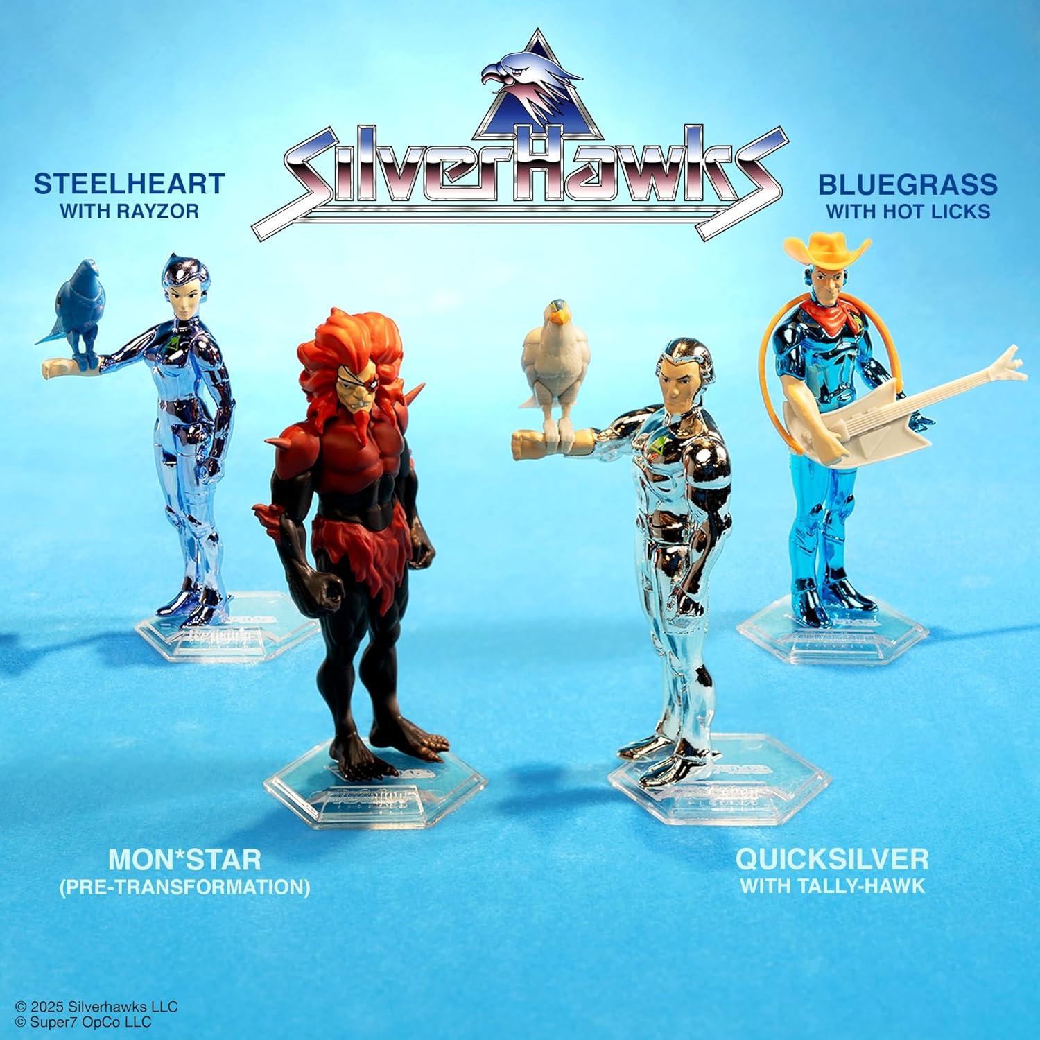 Figura de Acción Super7 SilverHawks Bluegrass 9.53 cm con Accesorios