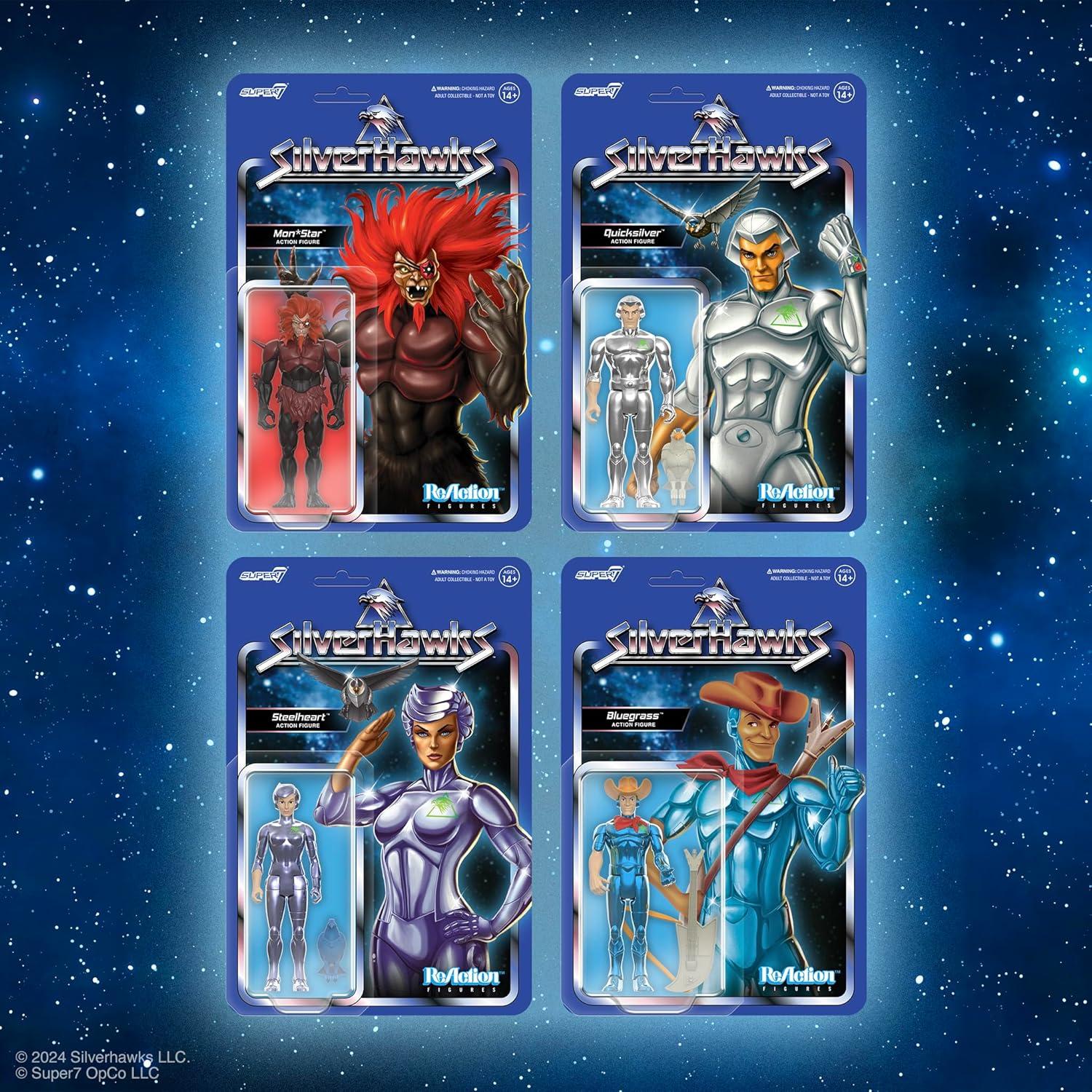 Figura de Acción Super7 SilverHawks Bluegrass 9.53 cm con Accesorios