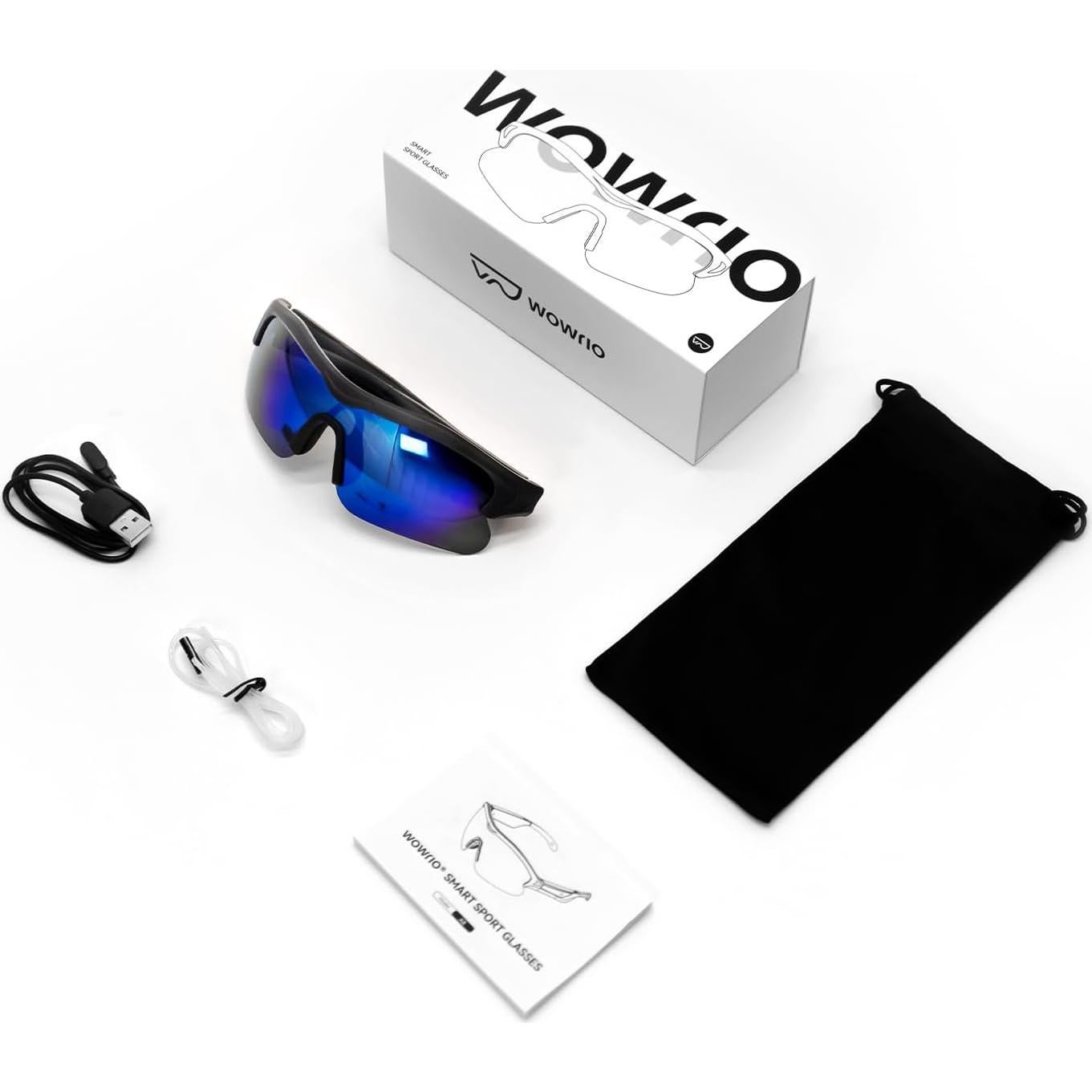 Gafas de Ciclismo WOWRIO Bluetooth UV400 Impermeables 40g