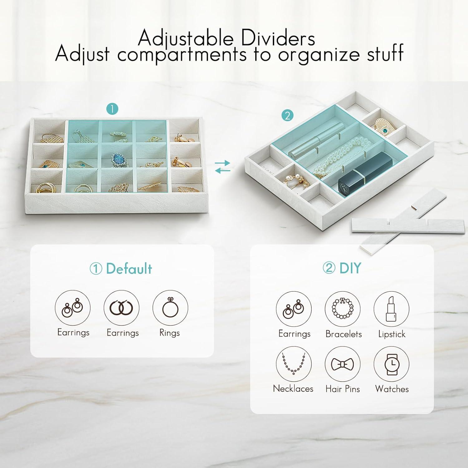 Bandeja de Joyería Vlando 6 Rejillas Organizador Blanco