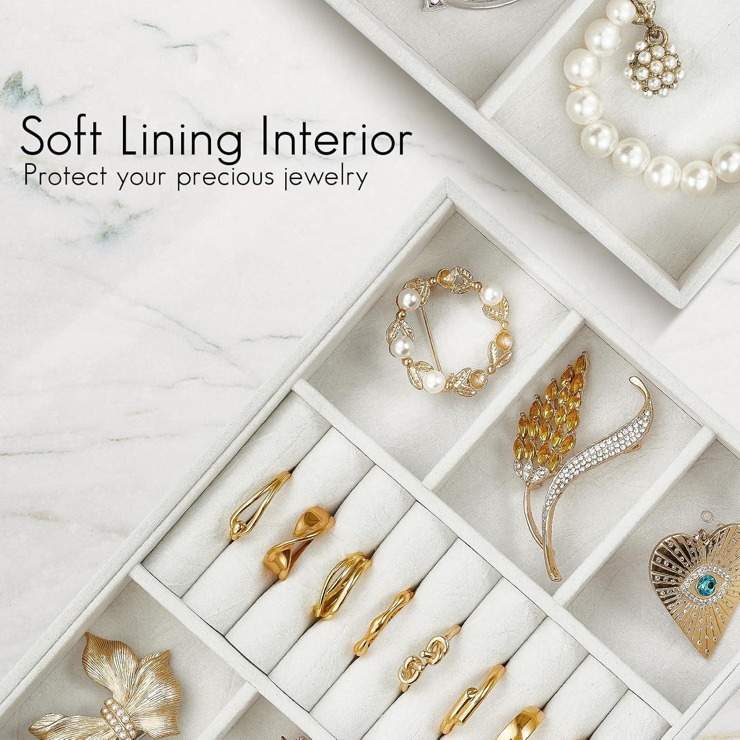 Bandeja de Joyería Vlando 6 Rejillas Organizador Blanco