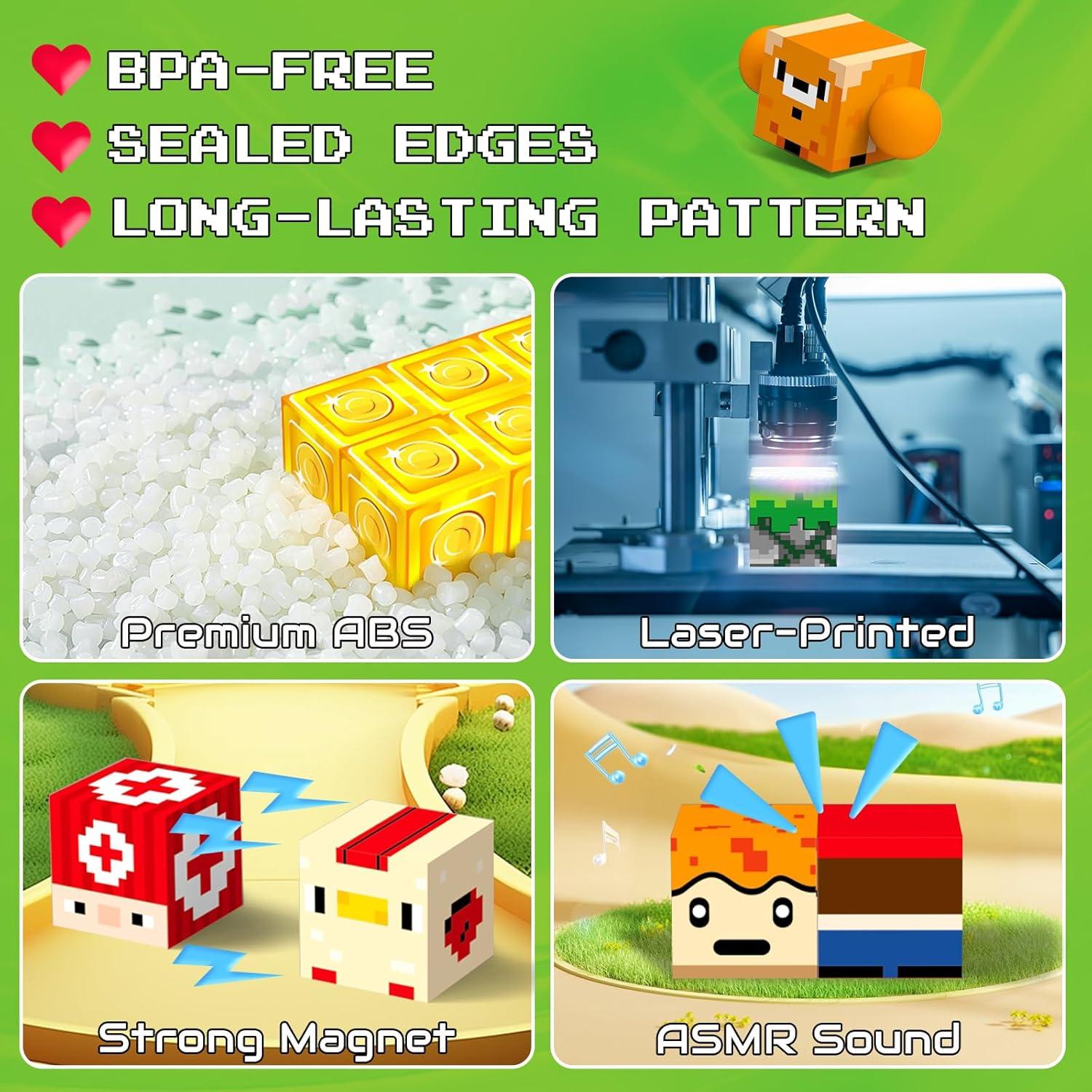 Magnetic Blocks 140PCS Building Cubes for Boys Girls 3+, Build Mine Magnet Adventure World with STEM Construction Toys, Sensory Gift for Kids 3 4 5 6 7 8 Birthday