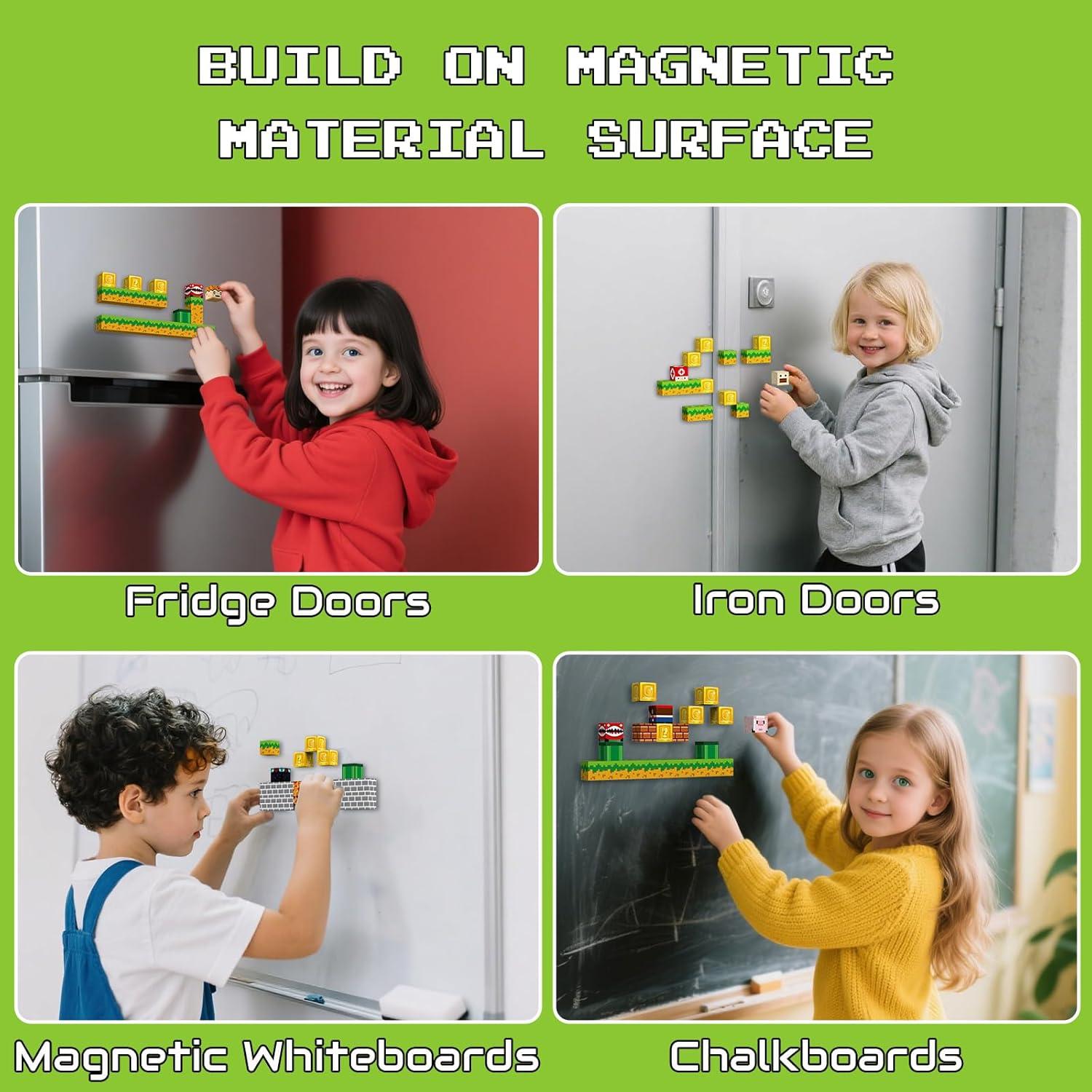 Magnetic Blocks 140PCS Building Cubes for Boys Girls 3+, Build Mine Magnet Adventure World with STEM Construction Toys, Sensory Gift for Kids 3 4 5 6 7 8 Birthday