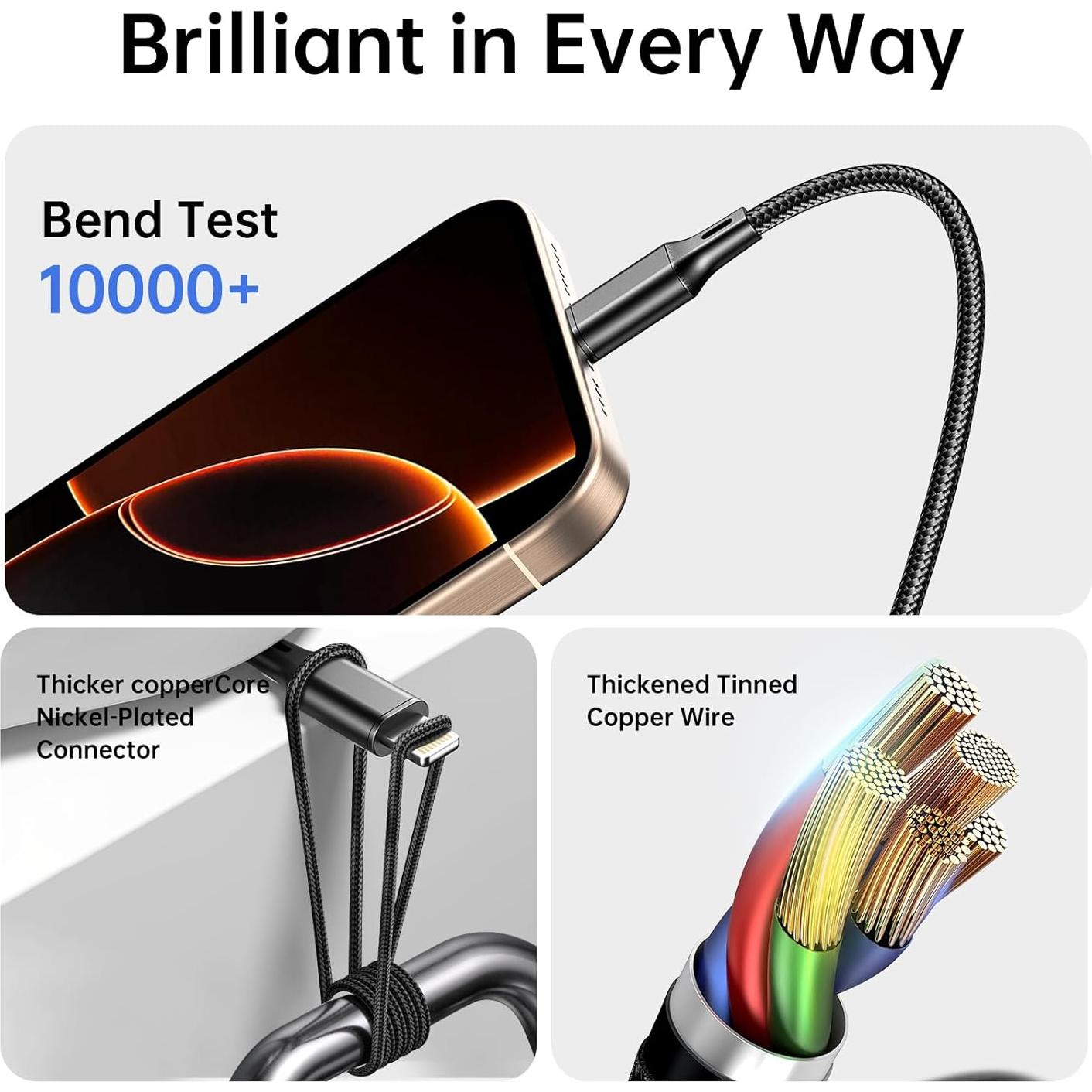 Cable de Carga Múltiple 3 en 1 Souina 1.2m Rojo y Negro