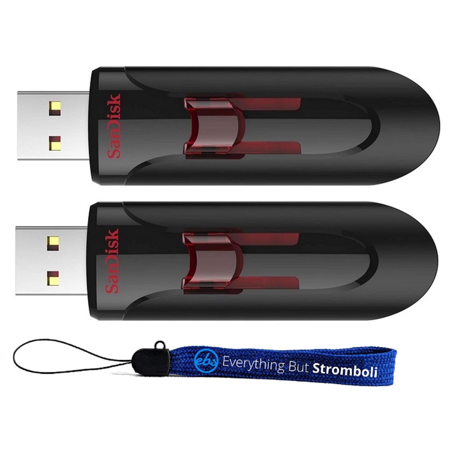 Unidad Flash USB SanDisk Glide 3.0 32GB 2 Paquete con Lanyard