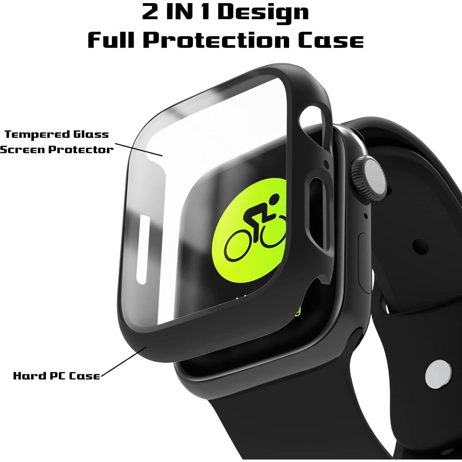 Funda Protectora para Apple Watch 40mm EWUONU con Vidrio Templado