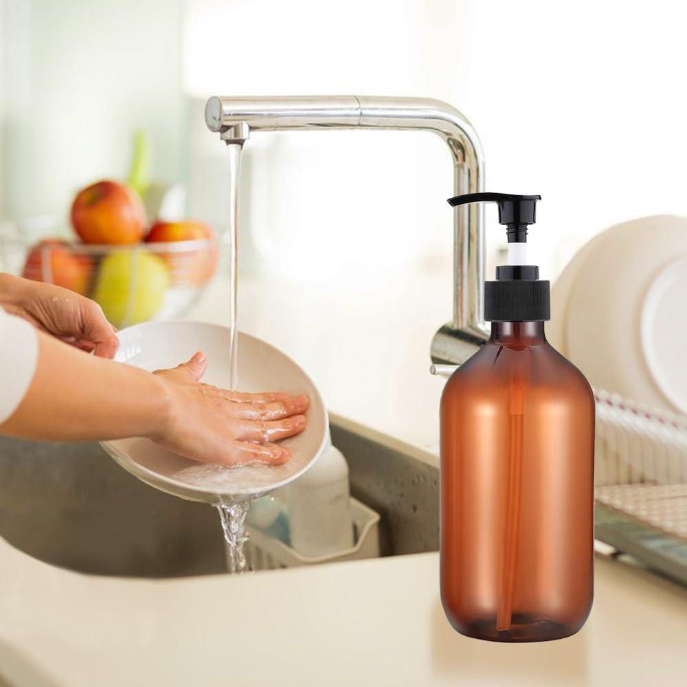 Botellas dispensadoras de bomba Vioetry 500 ml ámbar 2 unidades