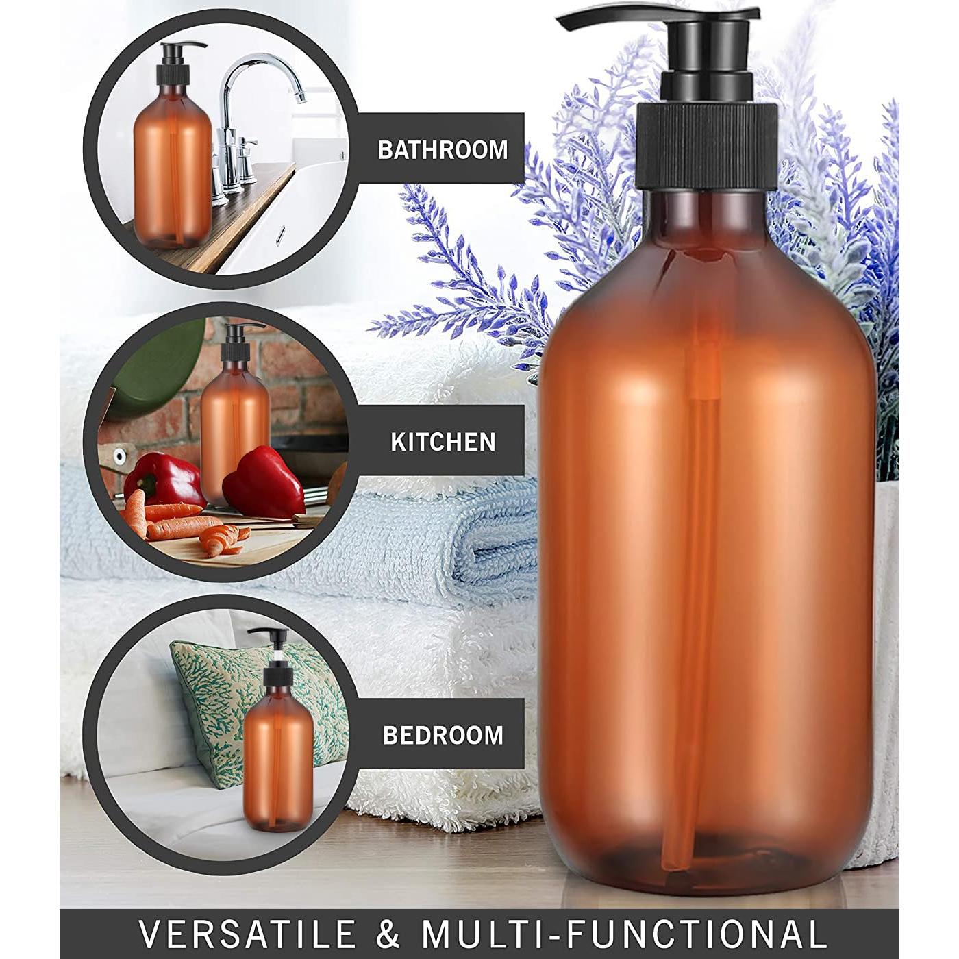 Botellas dispensadoras de bomba Vioetry 500 ml ámbar 2 unidades