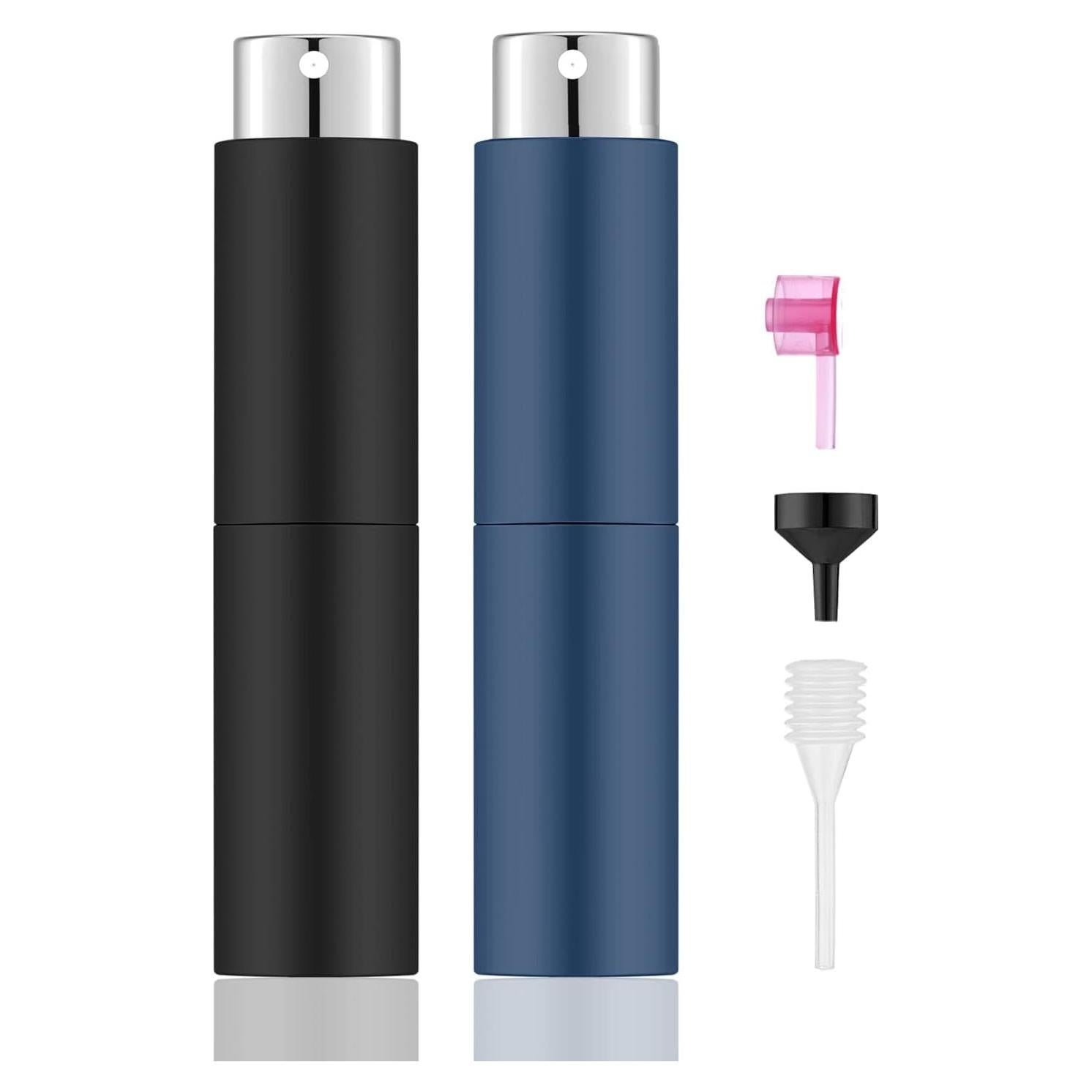 Atomizador de Perfume Portátil Lil Ray 8ml - 2 Piezas Negro y Azul