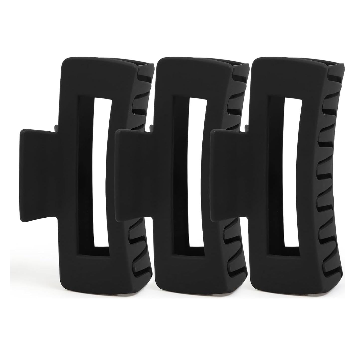 Pinzas para el cabello Tobeffect - 3 unidades negras 10 cm