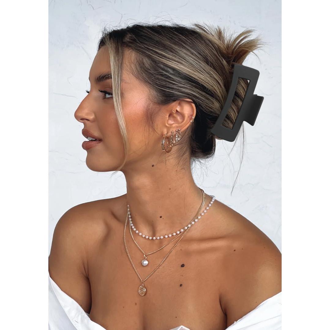 Pinzas para el cabello Tobeffect - 3 unidades negras 10 cm