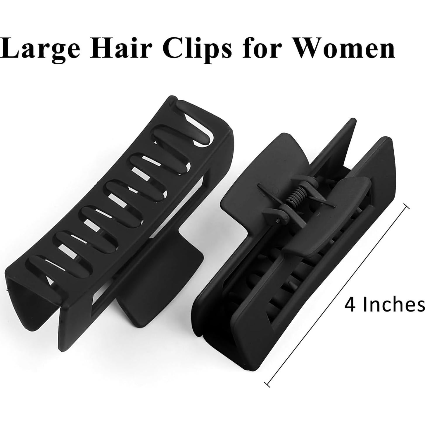 Pinzas para el cabello Tobeffect - 3 unidades negras 10 cm