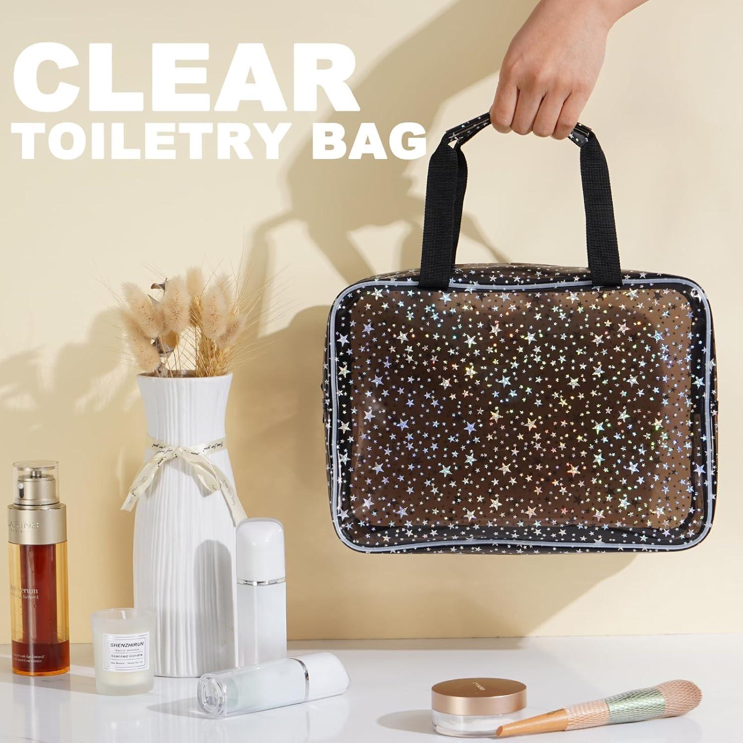 Bolsa de Maquillaje Transparente Estrella HZB-JX9077 Negra