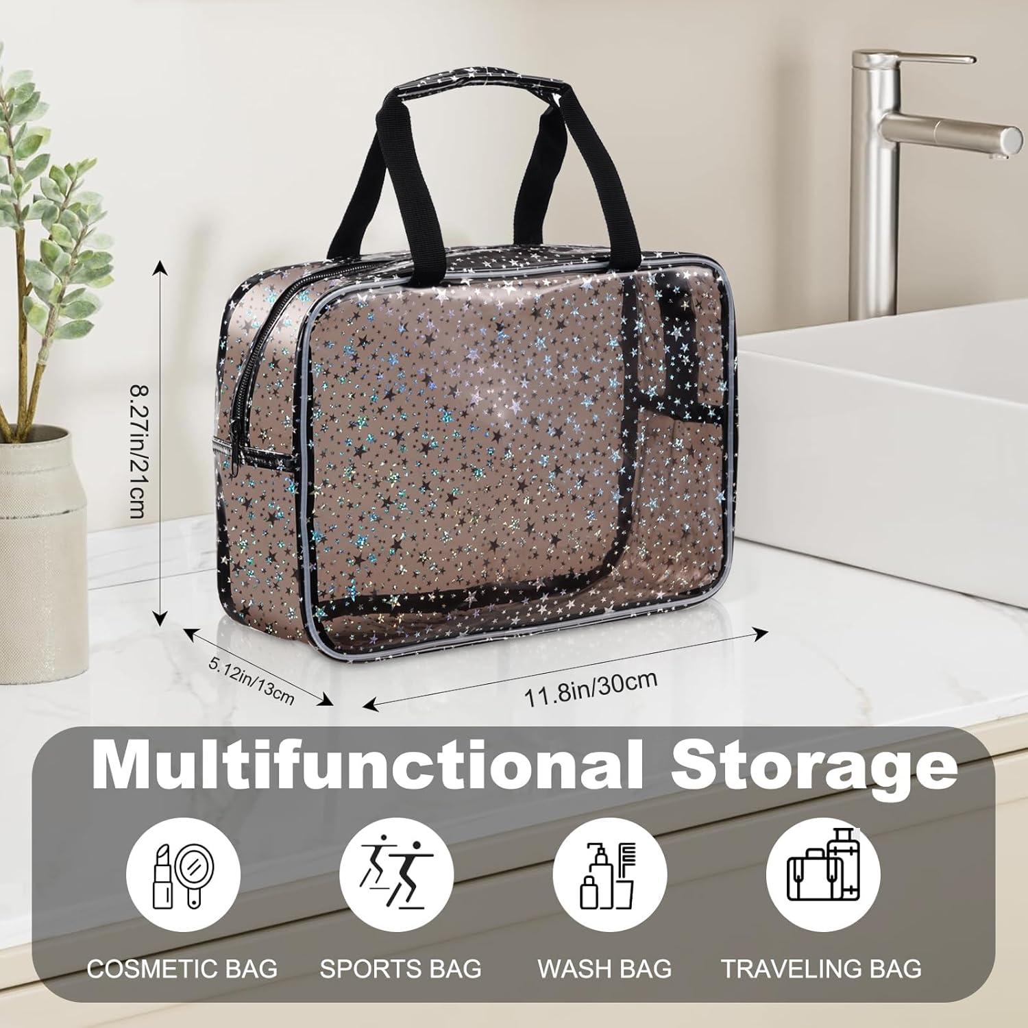 Bolsa de Maquillaje Transparente Estrella HZB-JX9077 Negra