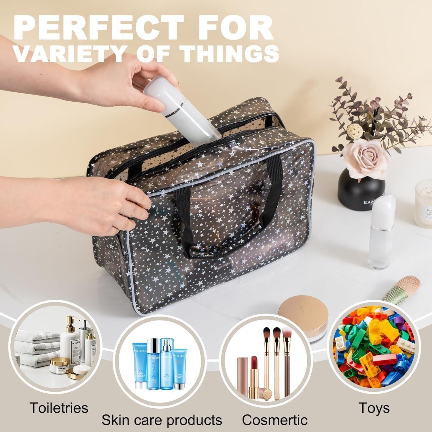 Bolsa de Maquillaje Transparente Estrella HZB-JX9077 Negra