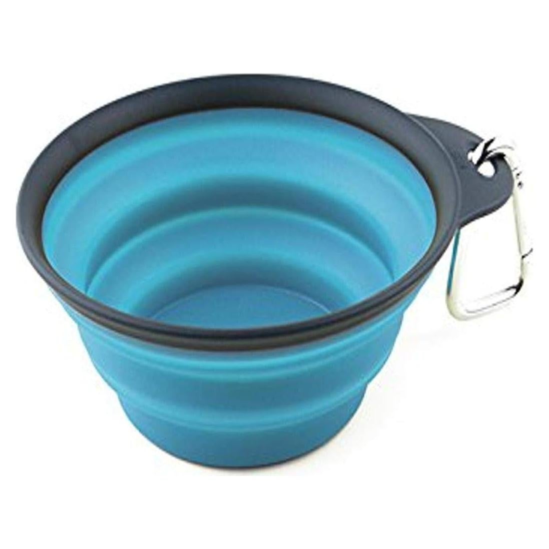 Taza de Viaje Plegable para Mascotas Dexas Pequeña Gris/Azul