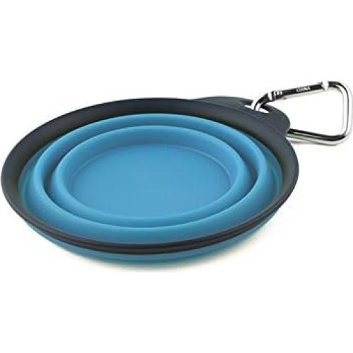 Taza de Viaje Plegable para Mascotas Dexas Pequeña Gris/Azul
