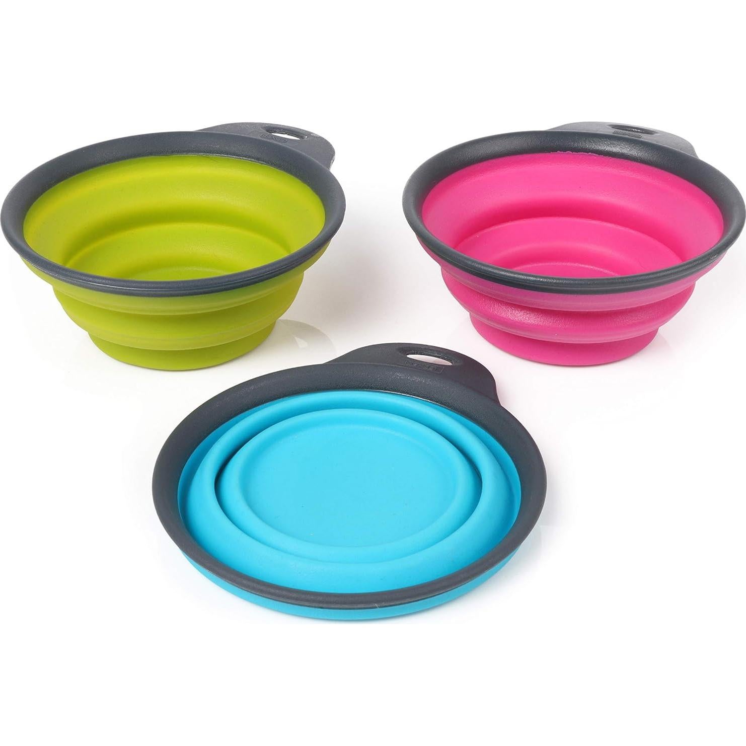 Taza de Viaje Plegable para Mascotas Dexas Pequeña Gris/Azul