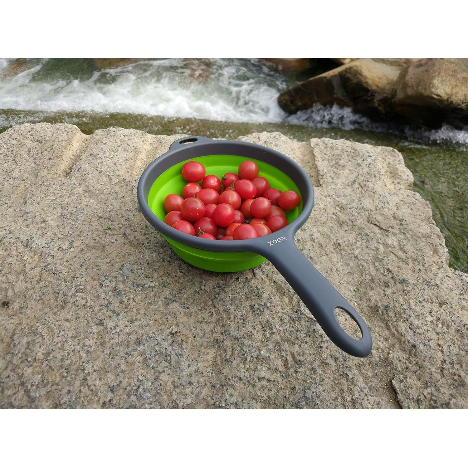 Colador de Pasta Plegable ZOER de Silicona Verde 2L