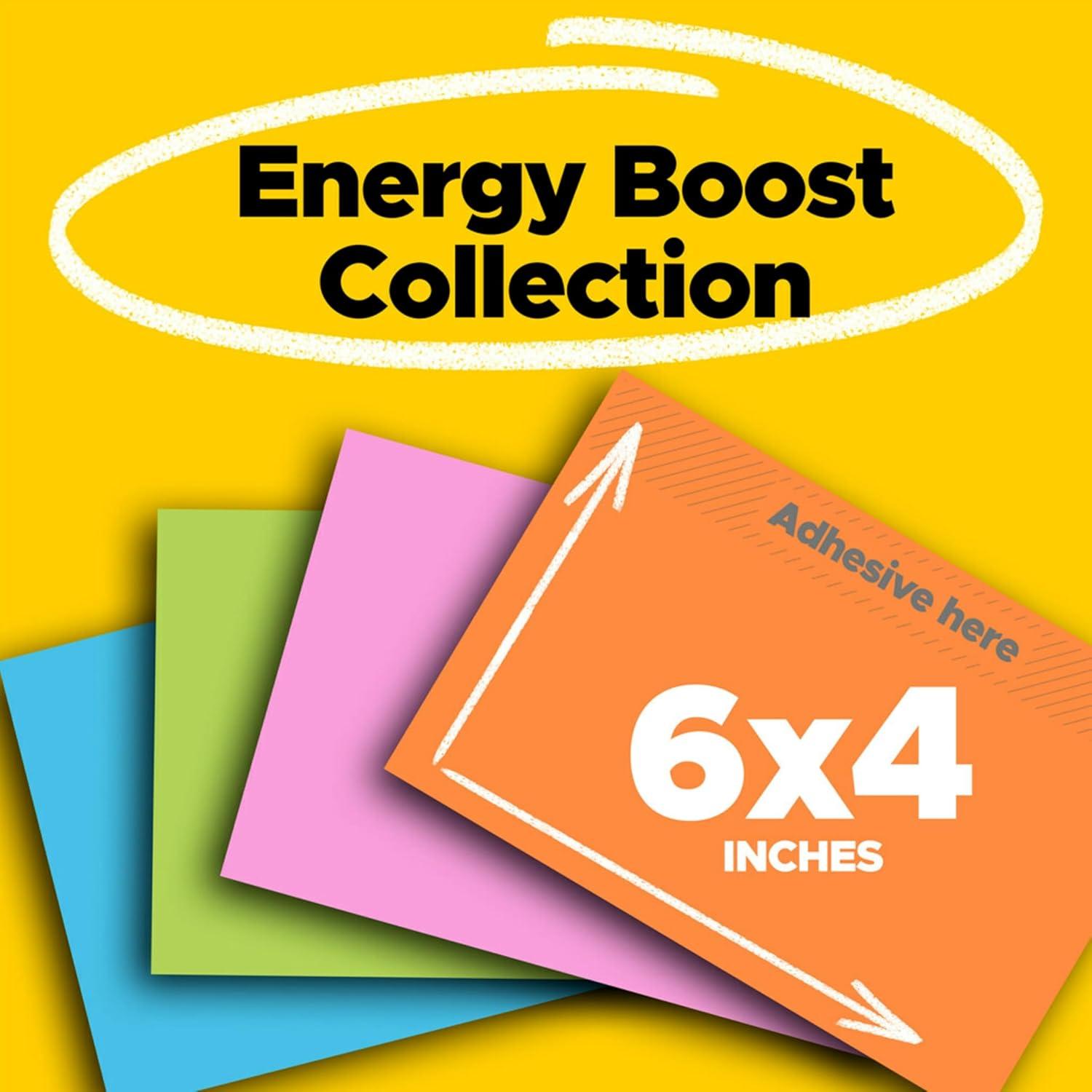 Notas Post-it Súper Adhesivas 8 Blocs 15.24x10.16cm Energía Impulso
