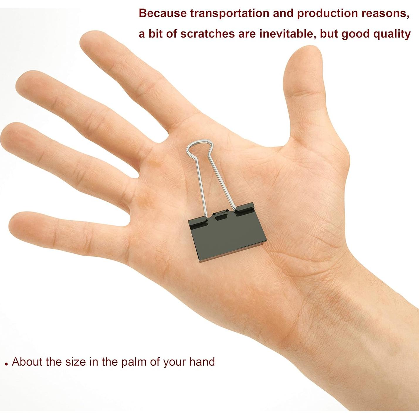 Clip de Binder Mediano Nctinystore Metal Negro 12 Pcs