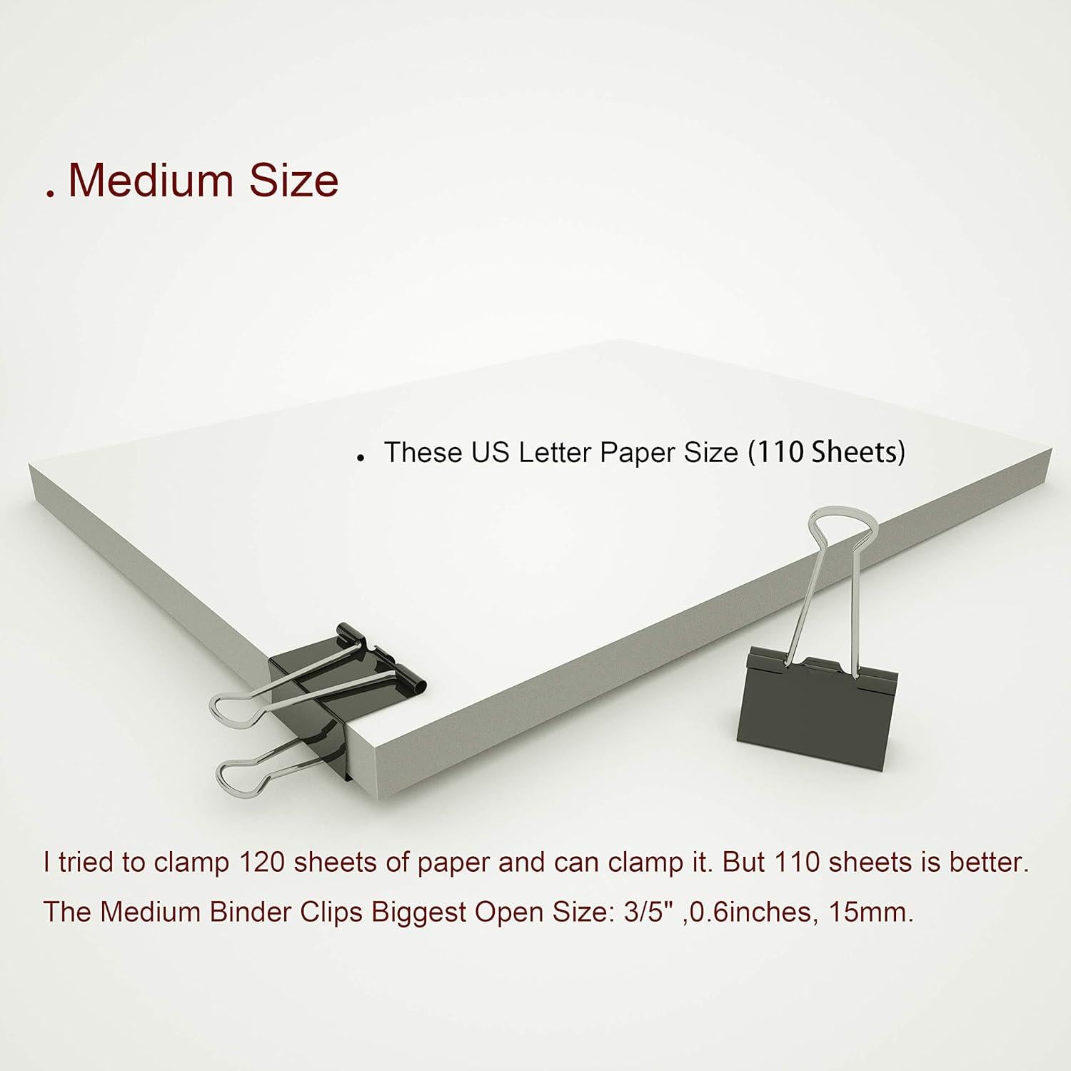 Clip de Binder Mediano Nctinystore Metal Negro 12 Pcs