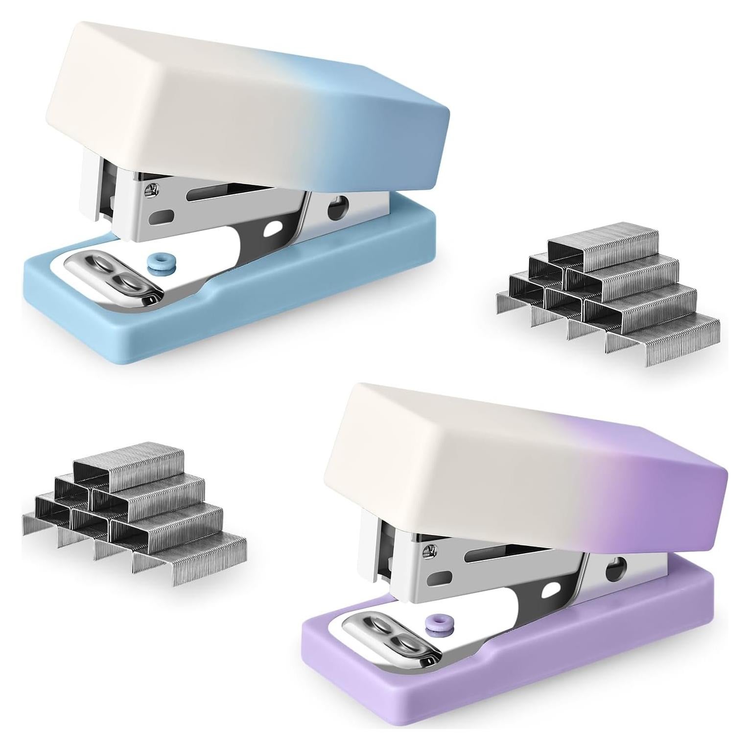 Grapadora Mini Temiary 2 Pcs con 800 Grapas Estándar 24/6