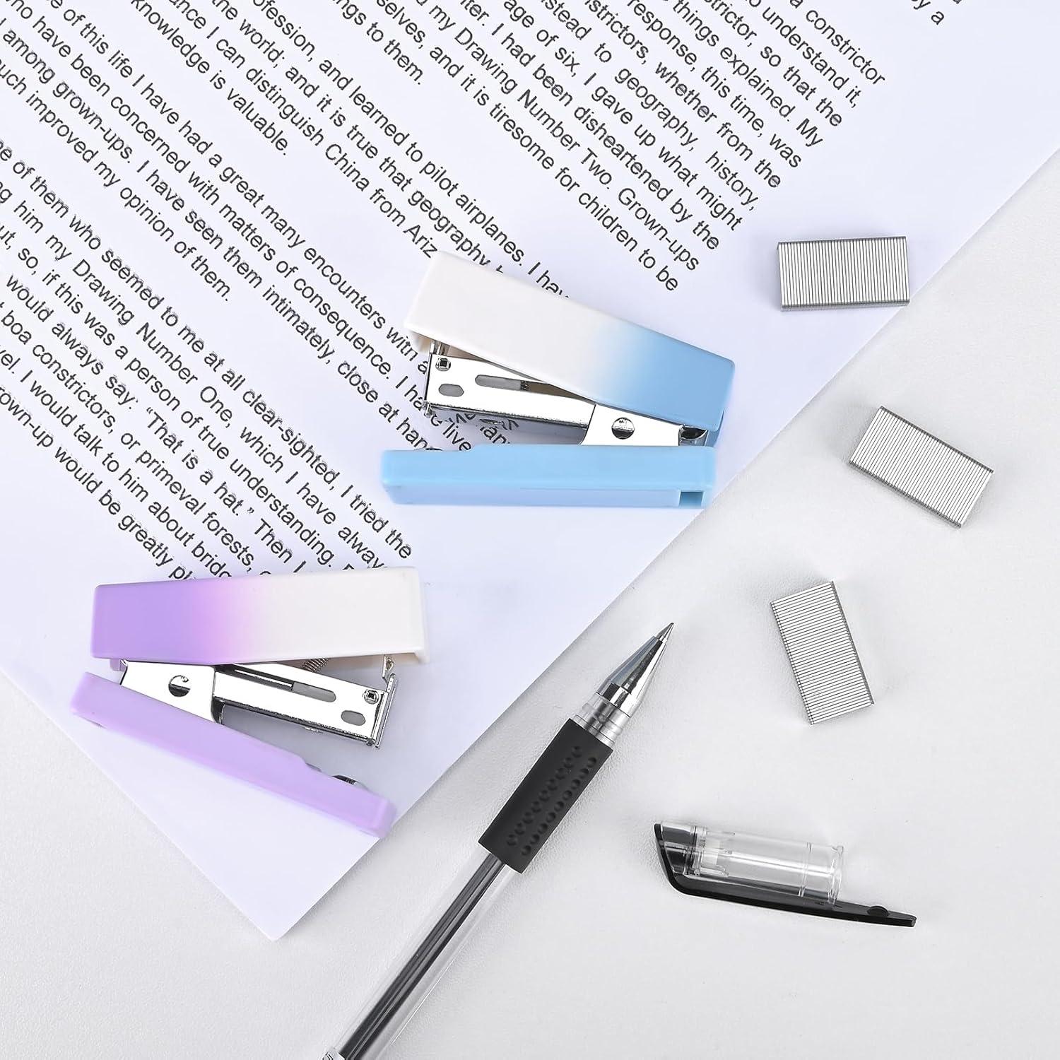 Grapadora Mini Temiary 2 Pcs con 800 Grapas Estándar 24/6