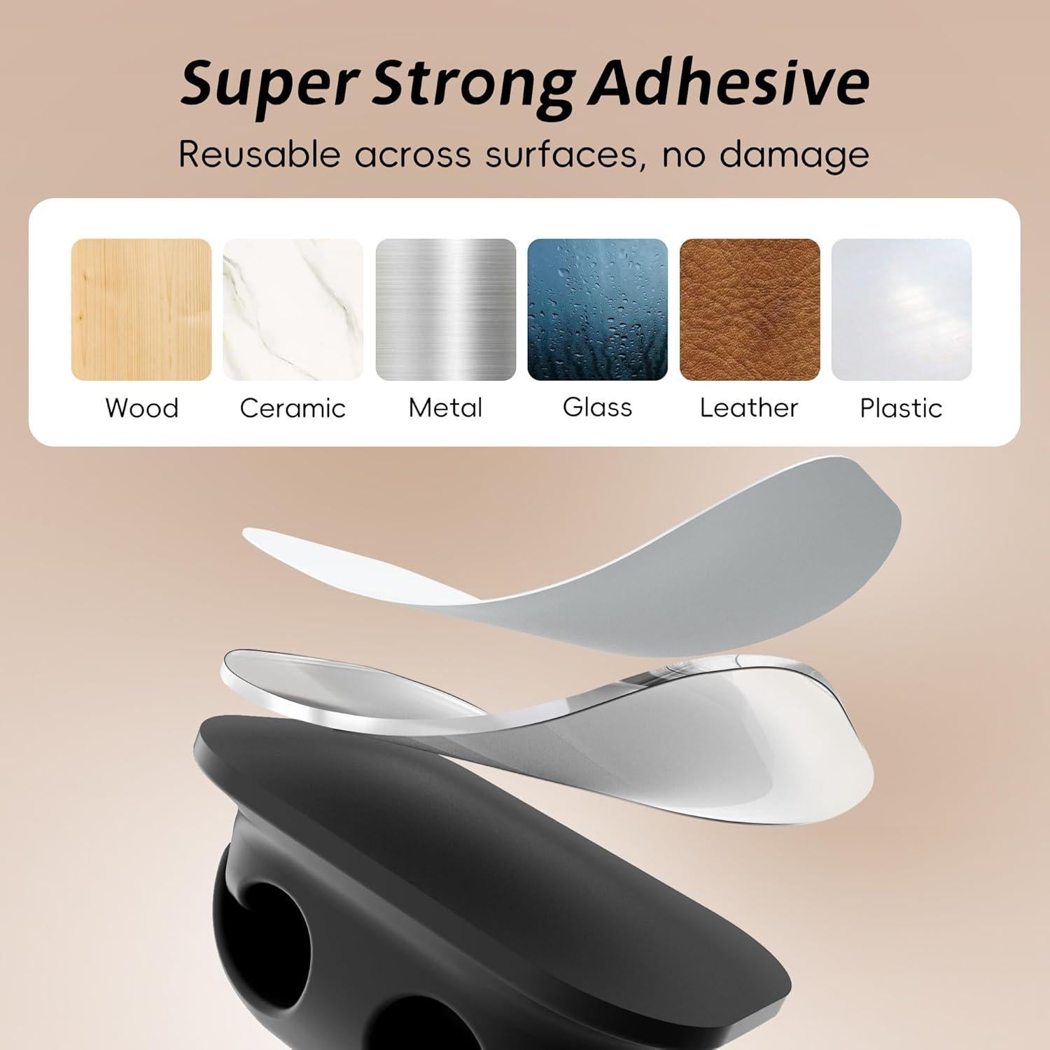 6 Clips de Silicona para Cables Litumfen - Organizador Negro