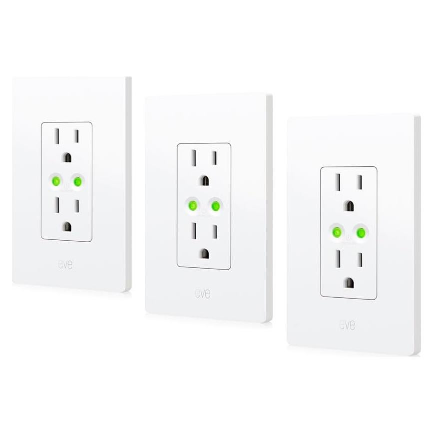 Eve Energy Outlet 3-Pack - Enchufe Inteligente y Medidor de Energía