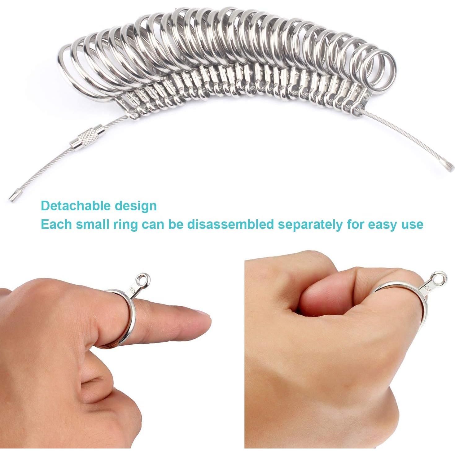 Kit Medidor de Tallas de Anillos CDBOVID - 27 Tallas Ajustables