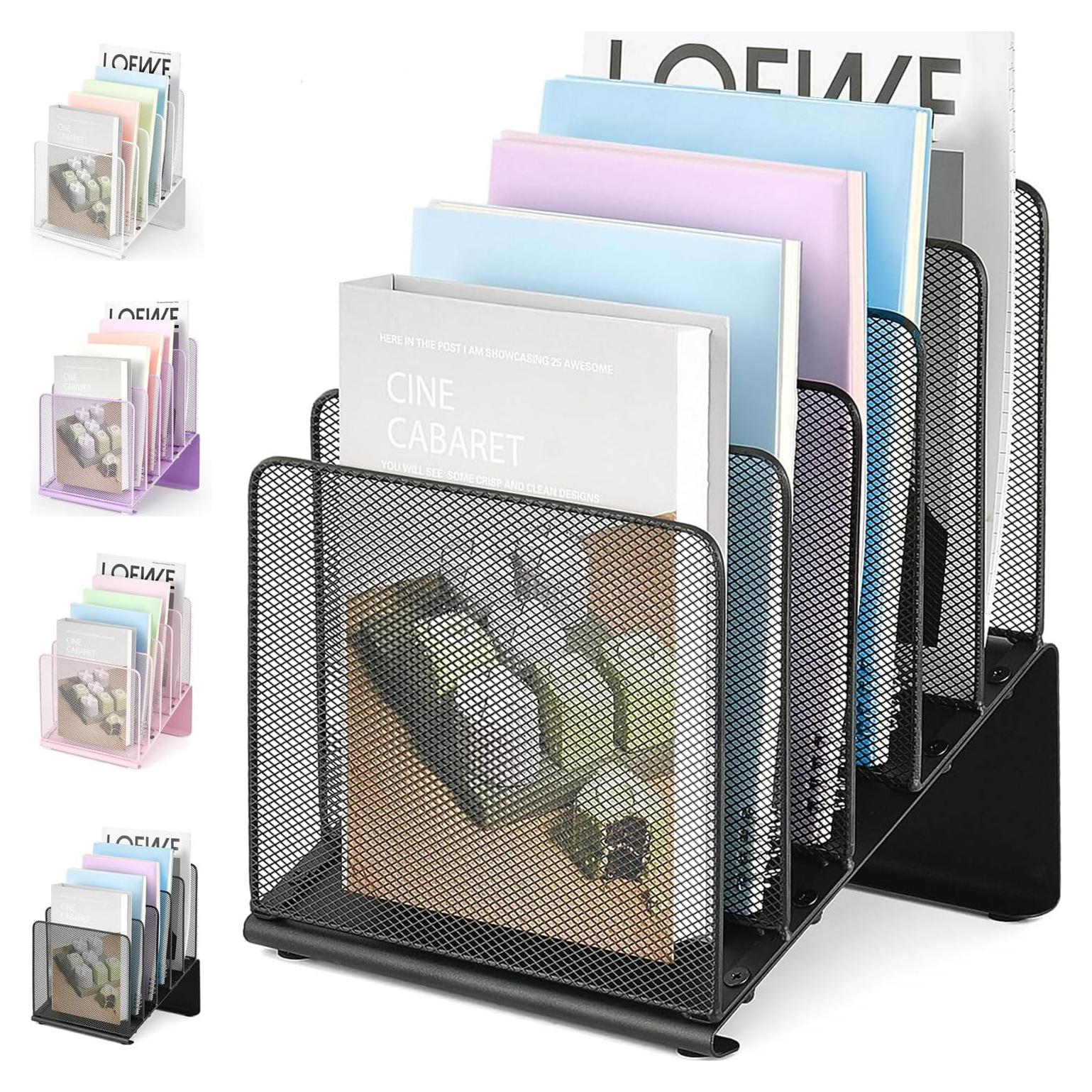 Organizador de Archivos LEKETREE Negro 5 Secciones Metal