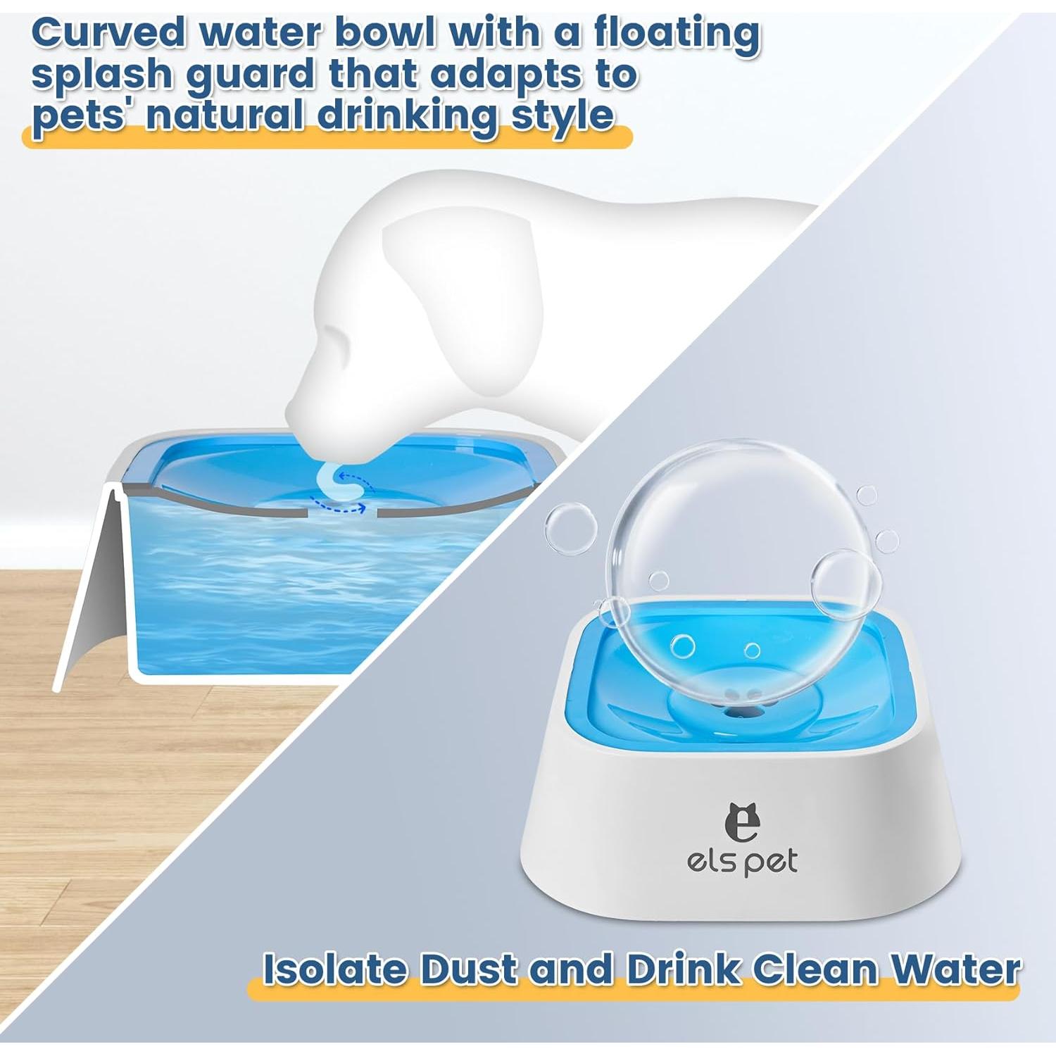 Cuenco de Agua Antiderrames YunoEntona 1L Azul para Mascotas